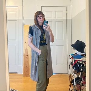 Modern artsy striped shirt dress with self tie waist, size L, but great for XS-L